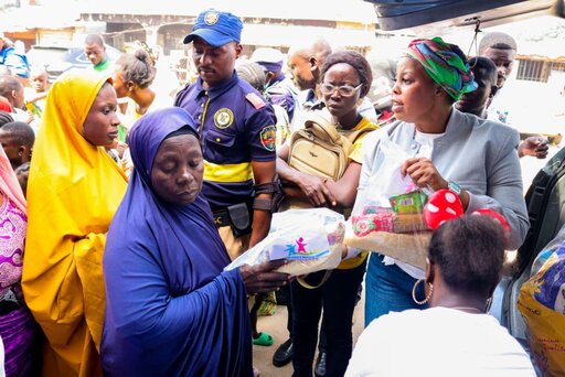 Community members gathered for a meeting in Surulere